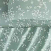 Sheridan Outlet Flannelette Daisy Floral Sheet Set in Blue Ice Size: King Single Cotton