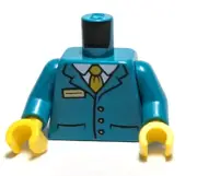 Lego - Minifigure Torso - Blue Suit, Tie, Name Tag