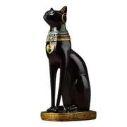 Timeless Egyptian Cat Resin Figurine: Vintage Home Decor Accent and Unique Gift