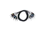 BravoPro PM005B-03 3M 8-way Multicore 6.35mm TRS Jack Plug to 6.35mm TRS Jack Plug