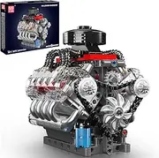 Mould King 10171 Technik V8 Engine Model Building Kit - 487 PCS to Build Your Own Mini Engine That Works - DIY STEM Project for Kids/Teens, MOC Hobby Building Blocks Kit for Adults