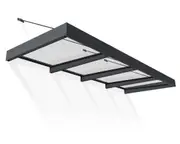 CANOPIA - Sophia XL 1.4 X 3.7 Door Awning - Grey Structure & Clear Panels