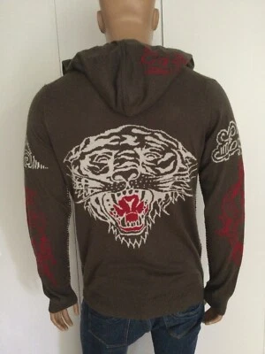 Ed Hardy By Christian Audigier Zip Up Olive Hoodie Size XXL