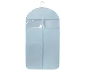 Clothes Protector Hanging Dustproof Non Woven Fabric Moisture-proof Gusseted Garment Bag for Wardrobe-Blue L