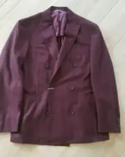 NWT CANALI KEY LUXURIOUS FABRIC BURGUNDY ALL WOOL 40 42 DECONST.