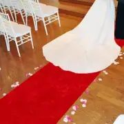 3x15Ft Red Aisle Runner for Wedding Ceremony Party Aisle Carpet Decoration
