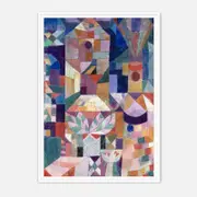 Galrie Paul Klee Castle and Sun Geometric Art Print for Modern Decor, White Frame, A0 84 x 119cm (33 x 47inch)