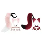 Animal Costume Set Ears Headband Choker Tail Kids Costume Cartoon Supplies