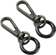 Swivel Snap Hooks with Key Rings Double Opening Metal Swivel Lobster Black New
