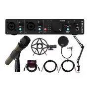 Arturia MiniFuse 2 USB C Audio Interface with Microphone and 2x TRS Cable Bundle