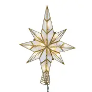 Kurt Adler 11.4 Inch Gold Bethlehem Star Tree Topper with 10 Lights
