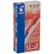 Pilot G2 Retractable Gel Pen 0.38mm Red 12 Pack