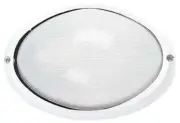 Oriel Lighting GALAXY OVAL SMALL PLAIN BUNKER LIGHT 210x145mm 60W Silver