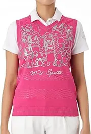 [MU SPORTS エムユー スポーツ] MU Sports 701W2300 Foil Print Knit Vest