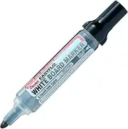 Pentel EASYFLO Liquid Ink Refillable Whiteboard Marker Bullet Point 2.1mm Medium Nib Black Ink, Box of 12 Markers (MW50M-A)