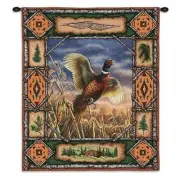 26x33 PHEASANT Bird Lodge Wildlife Nature Tapestry Wall Hanging