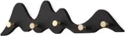 Wall-Mounted Coat Rack, Wall Mounted Coat Rack Solid Wood Brass Black White 20KG Load Capacity For Entryway Hallway Bedroom(Black)