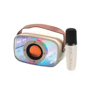 Laser Wireless Karaoke Speaker with Mic RGB Lights Bluetooth for Kids Aged 6+