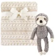 Hudson Baby Infant Plush Blanket with Toy, Sloth, One Size