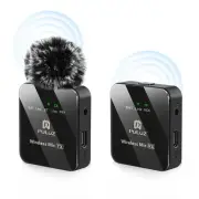 Micrófono Lavalier inalámbrico PULUZ 1 TX + 1 RX (negro)