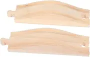 Kisangel 2pcs Wooden Train Track Friendly Wooden Track for Creative Play for Expanding Railway Safe Educational