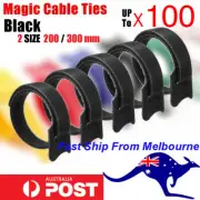 10~100 Magic Cable Ties Reusable Hook and Loop Organiser Cords Hook Loop