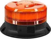 AnTom Pack of 2 Rotating Beacon LED - 9 Flash Patterns, Yellow LED Warning Light with Magnet, Car Charger Cable and USB Cable for Trucks, Tractors, SUVs, Golf Carts, Emergency Vehicles and
