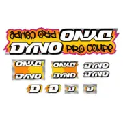 DYNO -1988 PRO COMPE - Orange yellow on chrome decal set - old school bmx