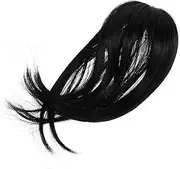 Healeved Wig Replacement Piece Hair Patch for Men Hair Extensions for Thin Hair Thin Hair Wig Hair Topper with Bangs Short Hair Topper Clip Adding Volume Hair Tape Full Chemical Fiber Black