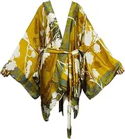[Misryssa] Summer Beach Cover up Women Cardigan Fashion Sexy Boho African Holiday Party Long Sleeve Silk Feeling Robe Kimono Kaftan