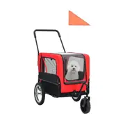 TOPET 2 In 1 Pet Stroller Bicycle Trailer Pram Pet Jogger Dog Cat Size Small to Medium