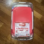 PYREX EASY GRAB VALUE PLUS 4PC SET RED