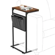 C Shaped End Table with Storage Bag for Living Room & Bedroom