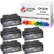 5 Pack Compatible Toner Cartridge Replacement for HP C4127X 27X (10,000 Pages) for HP Laserjet 4000 4000n 4000se 4000t 4000tn 4050 4050n 4050se 4050t 4050tn 4050USBMac