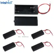 5PCS 2 Slots 1.5V AAA Battery Holder Case with Wire Leads and ON/Off Switch