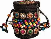 [sunaeset] novelty boho beaded purses for women, cute western crossbody woven bag cell phone purse, unique small crochet purses, bohemian hippie gifts for women, Blue