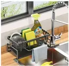 Sponge Holder for Kitchen Sink, Kitchen Sink Caddy Rustproof 304 Stainless Steel