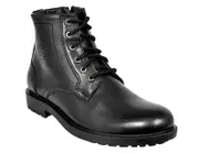 Allen Cooper Genuine Leather High-Ankle Men's Boots - Black