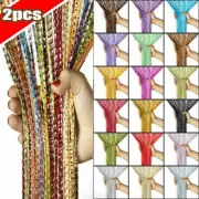 2Pcs Tassel Bling String Door Curtain Room Divider Crystal Fringe Window Curtain