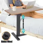 Adjustable Overbed Bedside Table w/ Mute Wheels C-Shaped Mobile Sofa Side Table