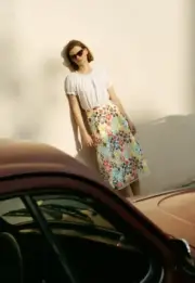 Anthropologie Meghan Embroidered Midi Skirt Size 8 Eva Franco