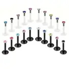 10pcs Piercing Studs Tragus Labrets Ear Lip Flexible Acrylic Rings