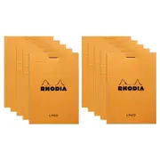 10x Rhodia No.11 Top Stapled A7 Notepad Office Stationery Note Pad Ruled Orange