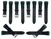 Timex Men's Ironman Rubber Watch Band strap Black Pine Green Imprints 19mm