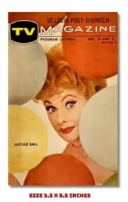 LUCILLE BALL FRIDGE MAGNET 1963 REGIONAL TV GUIDE COVER 3.5 X 5.5 "