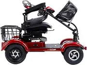 Compact Mobility Scooter, 4 Wheel Folding Travel Scooter380 W Electric Powered Wheelchair Device with Charger and Basket Included for Adults Elderly Disabled