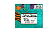 King Natural Bamboo Six Piece Sheet MotherLand Set 100% Cotton Aqua Purple Orang