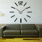 Modern DIY Wall Clock Creative Scale Large Watch Decor Stickers Set Mirror Effect Acrylic Glass Decal Home Removable Decoration Black