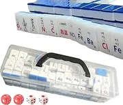 Mahjong Tile Set - Strategy Board Game,Classic Educational Toys with Science Entertainment Function for Travel Family Friends Drinking