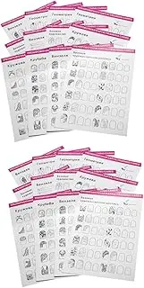 Healeved 24 Sheets Manicure Practice Book Nail Art Training Cards White for Beginners Nail Artists